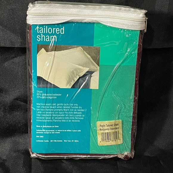 Burgundy Standard Poplin Tailored Pillow Sham NEW By Fresh Ideas - Picture 2 of 3